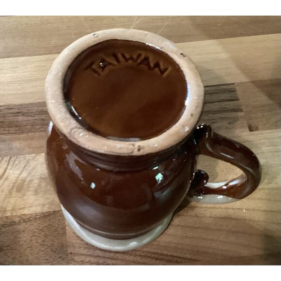 Set Of 4 Vintage Drip Glazed Stoneware Pottery Cup Mugs Taiwan - Picture 9 of 9